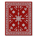 Rich Red White Floral Star Medallion Rug