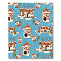 Whimsical Gingerbread House Winterscape Rug