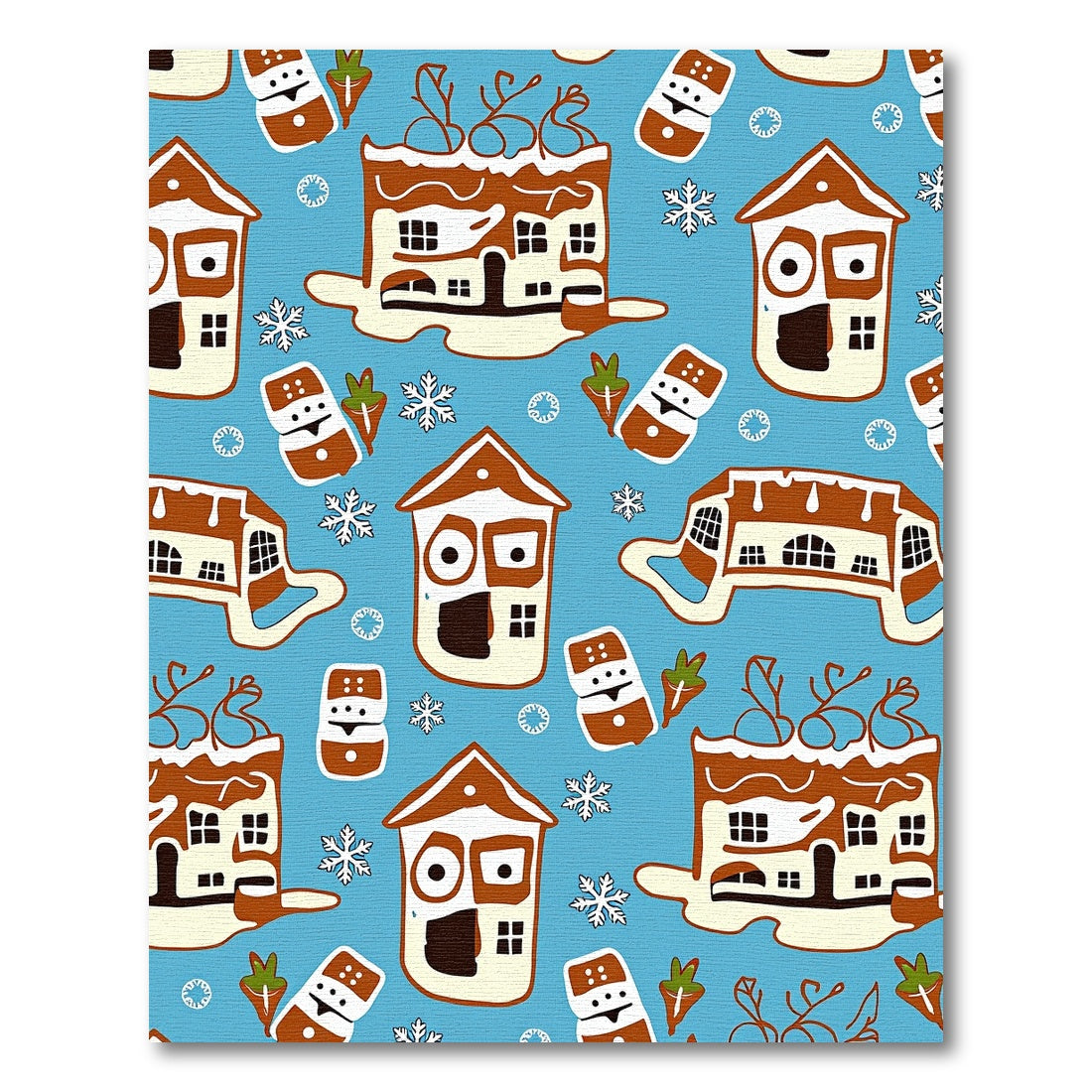 Whimsical Gingerbread House Winterscape Rug