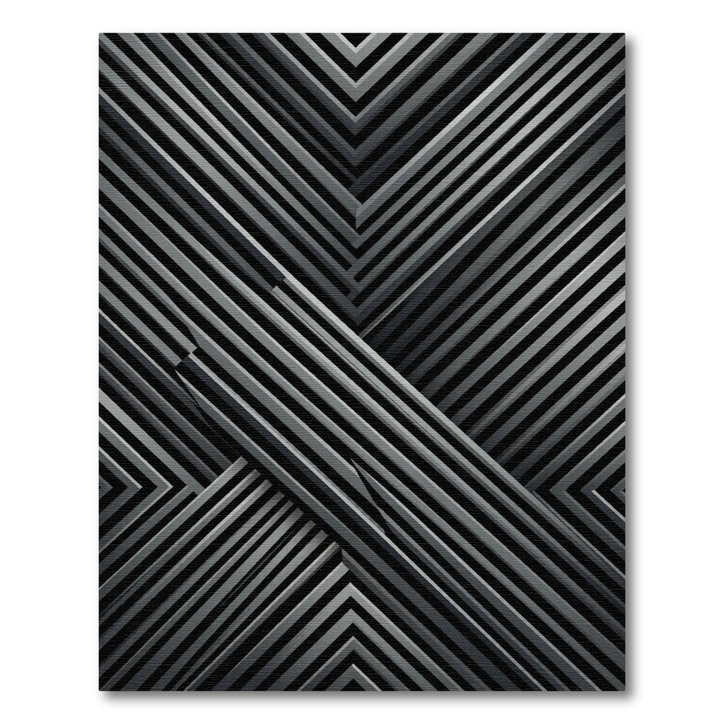 Modern Gray Angled Stripe Rug