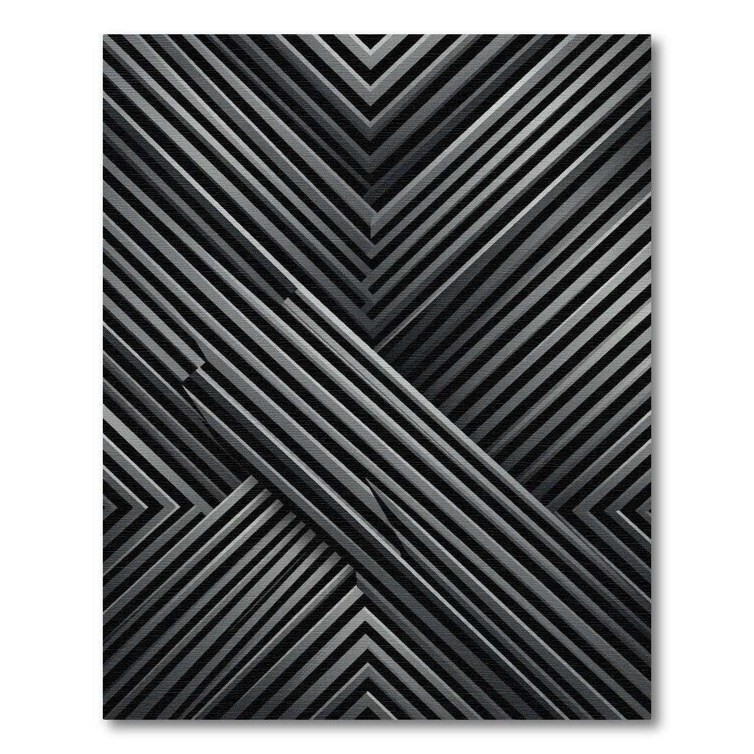 Modern Gray Angled Stripe Rug