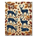 Midnight Forest Elk and Oak Acorns Rug