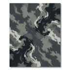 Dark Gray Abstract Swirl Rug