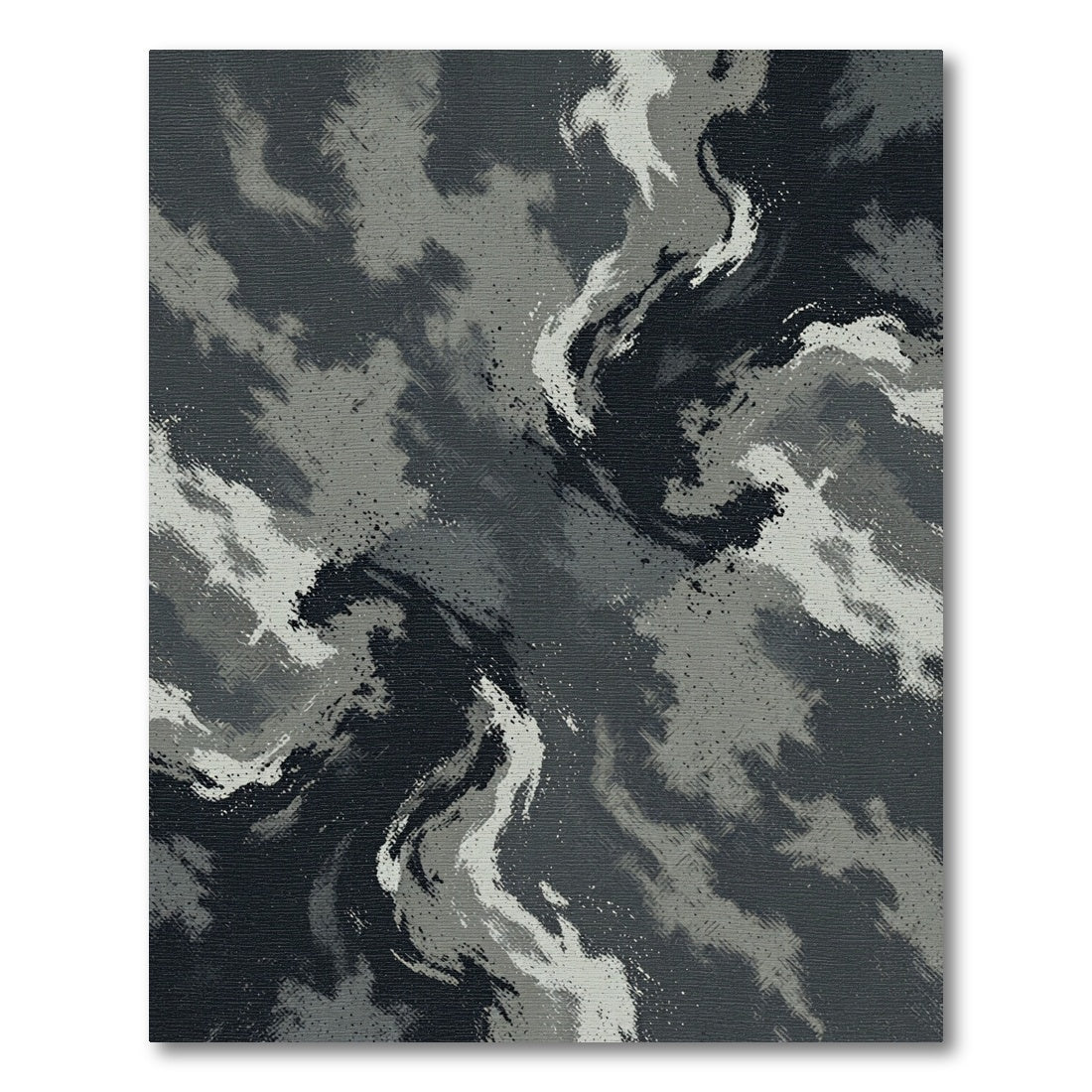 Dark Gray Abstract Swirl Rug