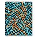 Modern Teal and Gold Woven Grid Rug