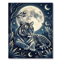 Majestic Tiger Moonlit Night Foliage Rug