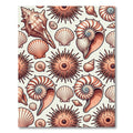 Beige Coastal Sea Shell Urchin Illustration Rug