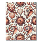 Beige Coastal Sea Shell Urchin Illustration Rug
