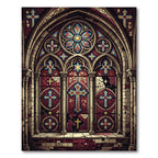 Gothic Stained Glass Cross Medallion Rug