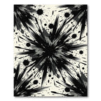 Monochrome Abstract Ink Splash Art Rug