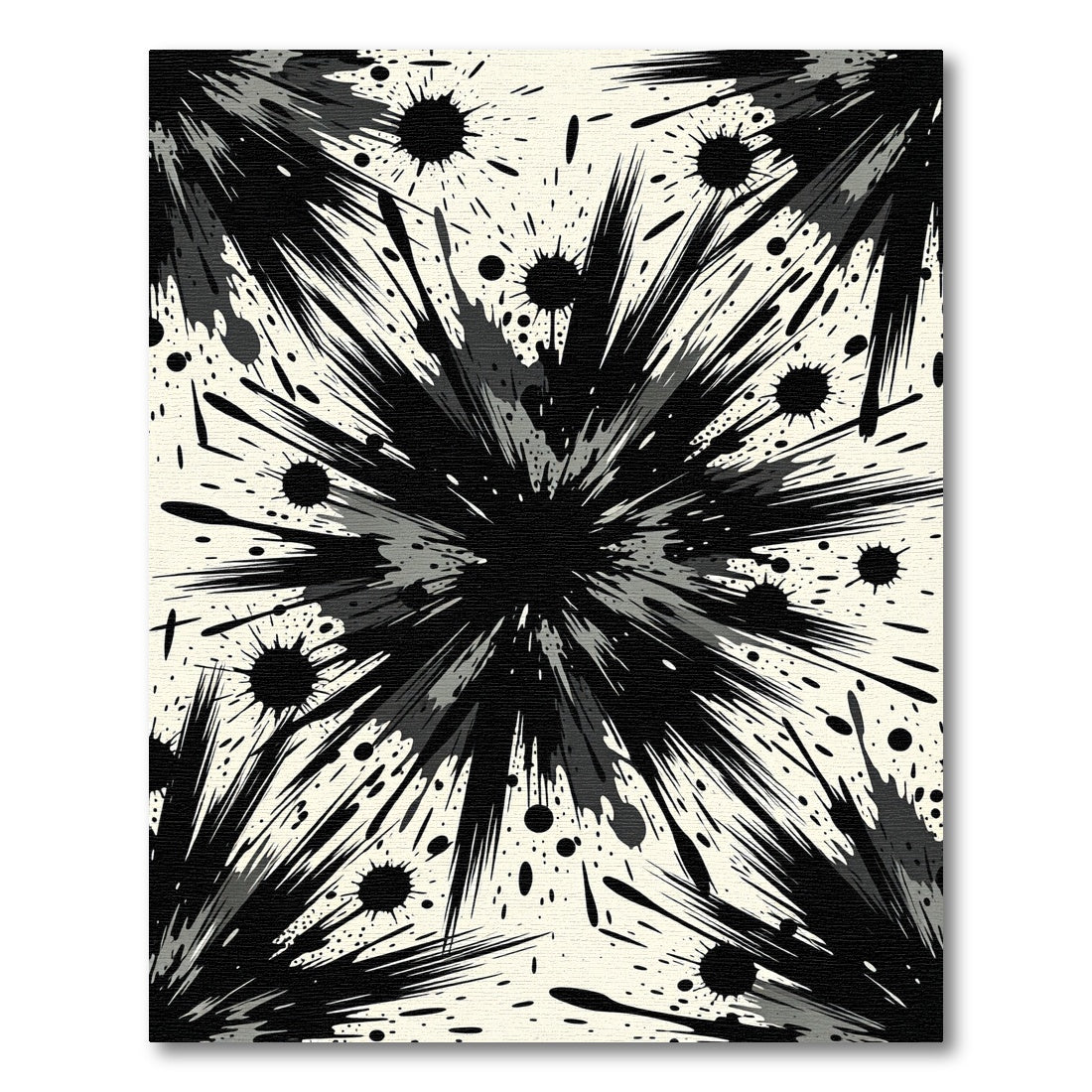 Monochrome Abstract Ink Splash Art Rug
