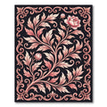 Pink Floral Acanthus Scroll Border Rug