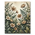 Vintage Earthy Floral Meadow Illustration Rug