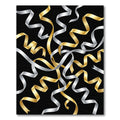 Elegant Gold and Silver Swirling Ribbons Rug