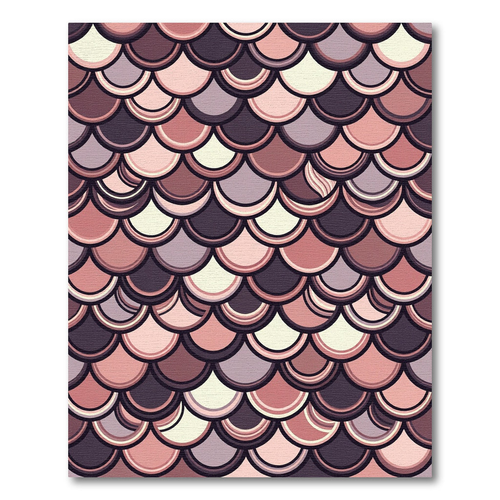 Muted Blush Pink Scallop Scales Rug