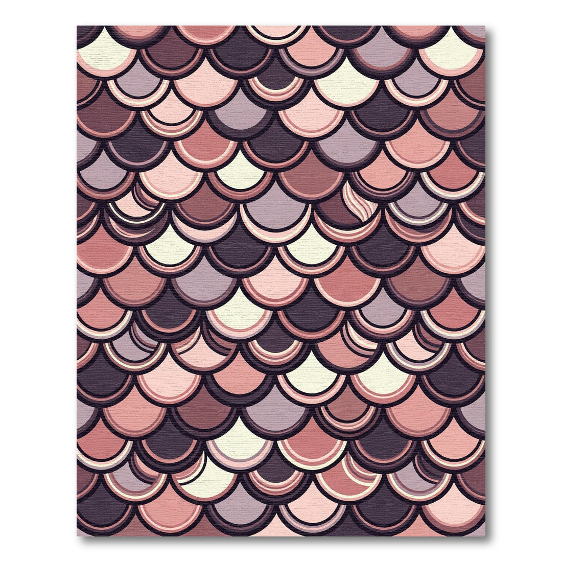 Muted Blush Pink Scallop Scales Rug
