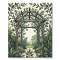Lush Green Botanical Garden Arch Rug
