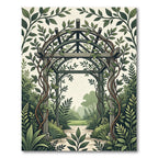 Lush Green Botanical Garden Arch Rug