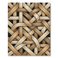 Beige Woven Lattice Basket Weave Rug