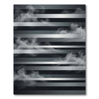 Silver Striped Ethereal Smoke Charcoal Rug