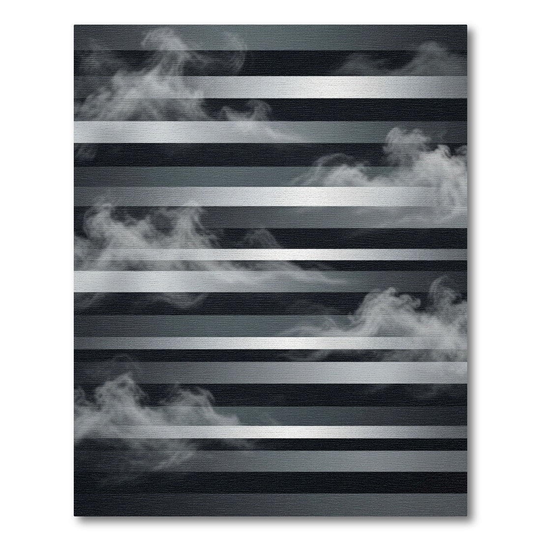 Silver Striped Ethereal Smoke Charcoal Rug