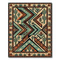 Southwestern Desert Cactus Geometric Area Rug