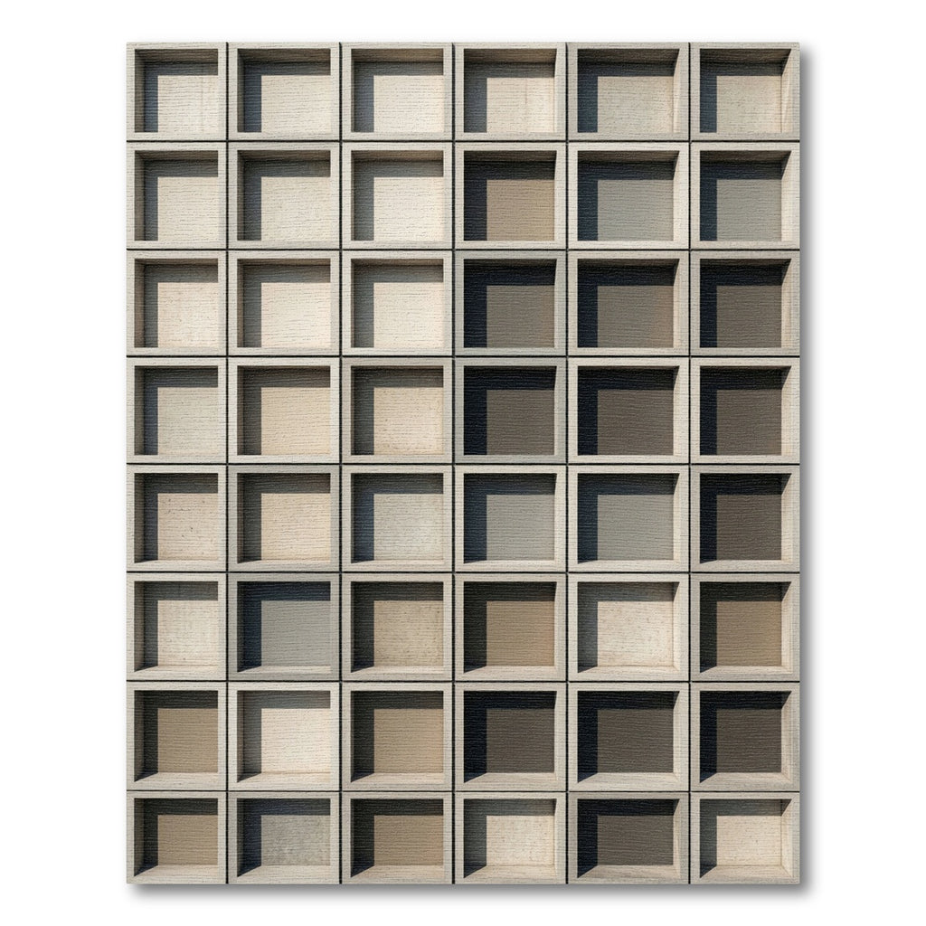 Grayscale Geometric Cubed Framework Contemporary Rug