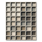Grayscale Geometric Cubed Framework Contemporary Rug