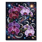 Cosmic Purple Orchid Swirl Art Rug