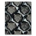 Monochromatic Leopard Faces Camouflage Rug