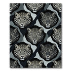 Monochromatic Leopard Faces Camouflage Rug