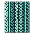 Teal Abstract Geometric Interlocking Shapes Rug