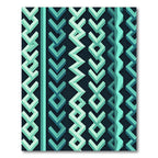 Teal Abstract Geometric Interlocking Shapes Rug