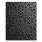 Sophisticated Charcoal Geometric Interlocking Star Rug