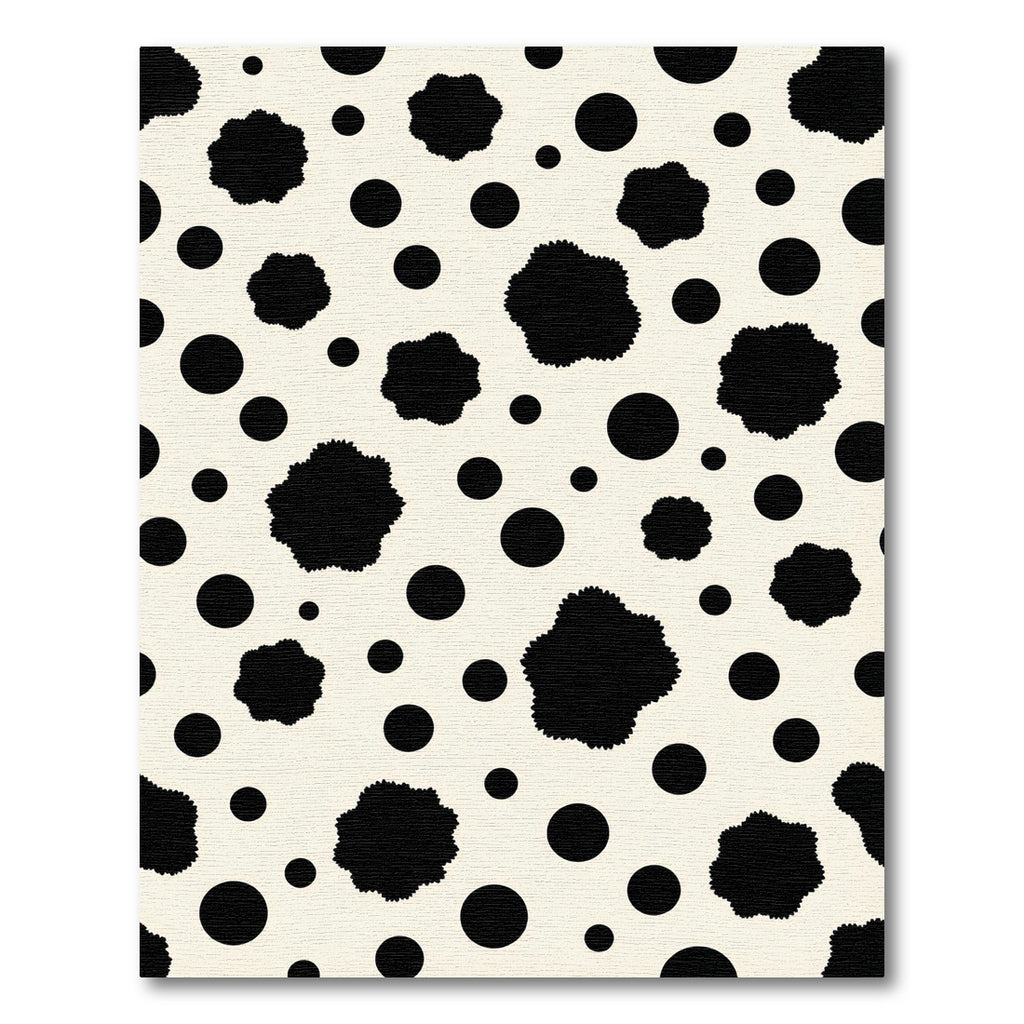 Monochrome Speckled Abstract Polka Dot Rug
