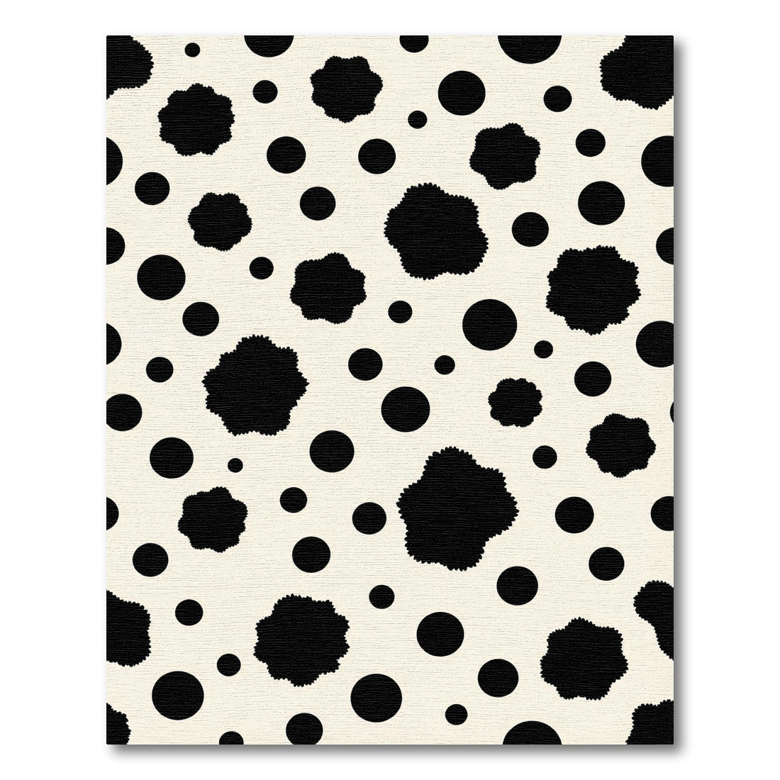 Monochrome Speckled Abstract Polka Dot Rug