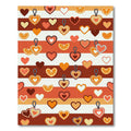 Warm Orange Heart Citrus Stripes Rug