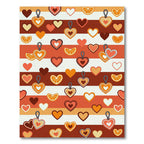 Warm Orange Heart Citrus Stripes Rug