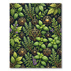 Mystical Golden Herbarium Botanical Alchemy Rug