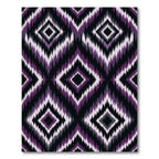 Dark Purple Ikat Diamond Geometric Rug