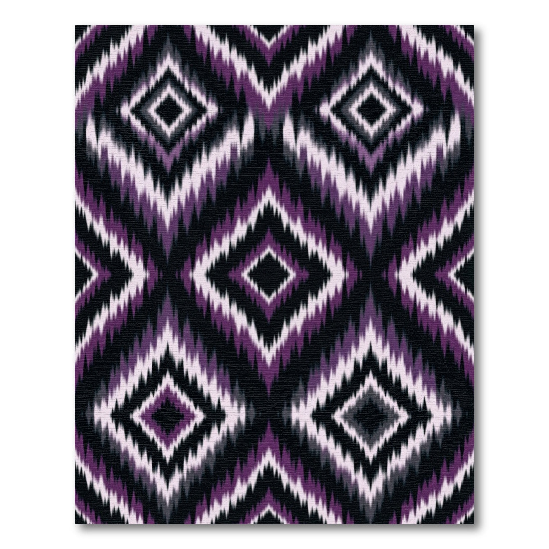 Dark Purple Ikat Diamond Geometric Rug