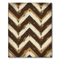 Rustic Brown White Chevron Lines Rug