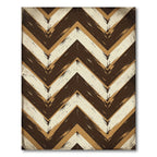 Rustic Brown White Chevron Lines Rug