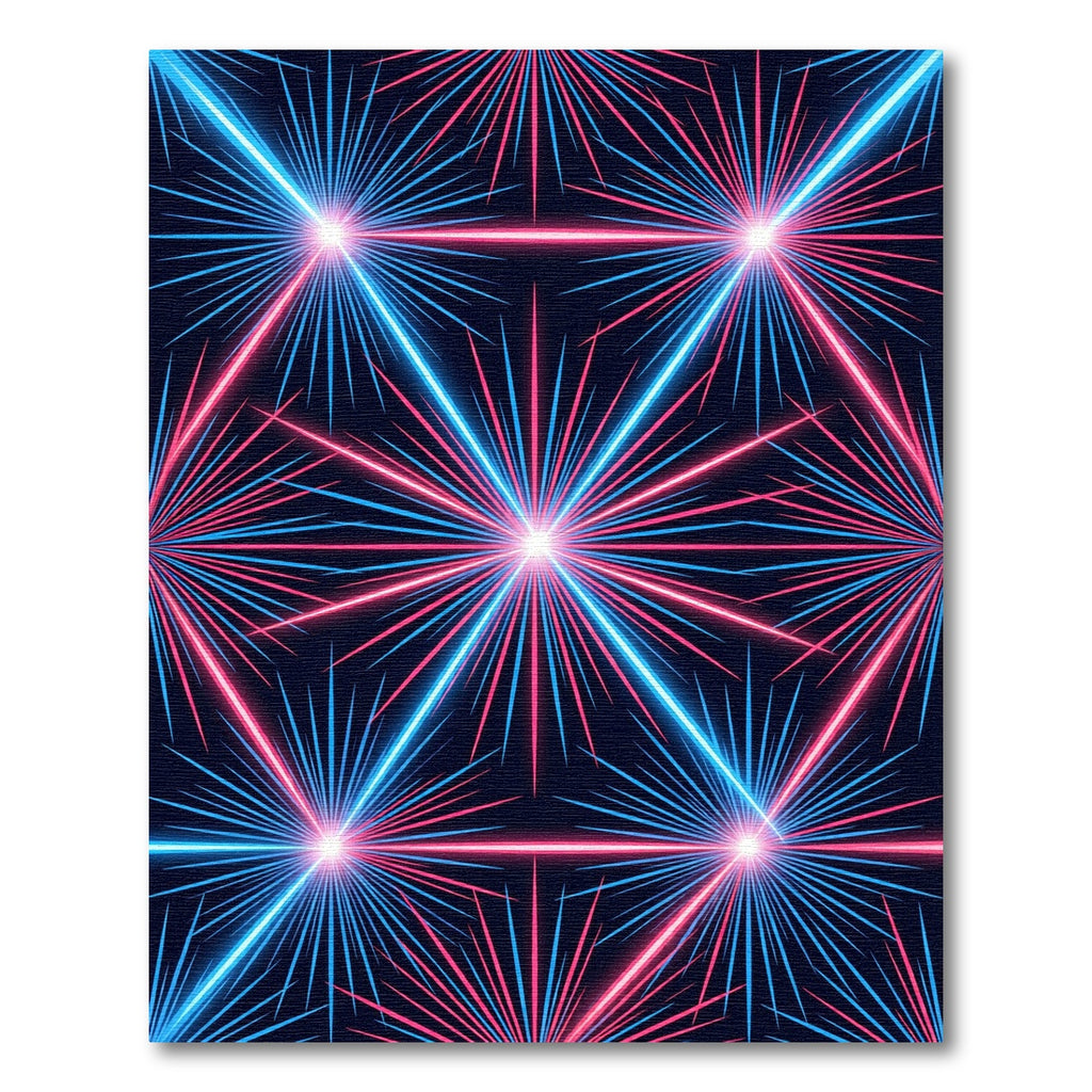 Neon Galaxy Geometric Light Burst Rug