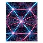 Neon Galaxy Geometric Light Burst Rug