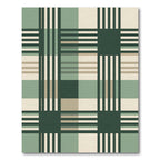 Sage Green and Cream Plaid Grid Rug