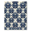 Elegant Navy Bow Sunburst Lattice Rug