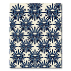 Elegant Navy Bow Sunburst Lattice Rug