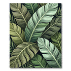 Tropical Green Leaf Abstraction Rug