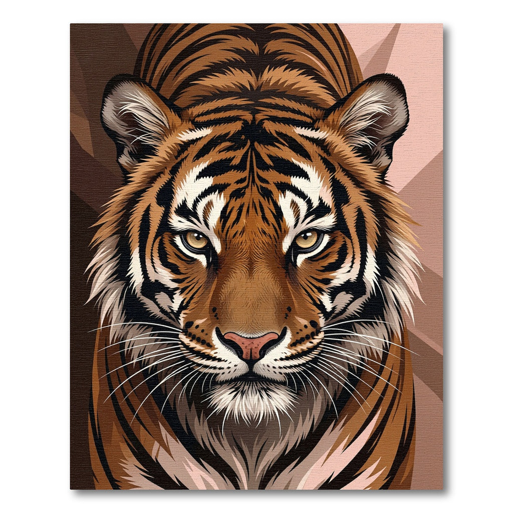 Striking Tiger Face Sepia Portrait Rug